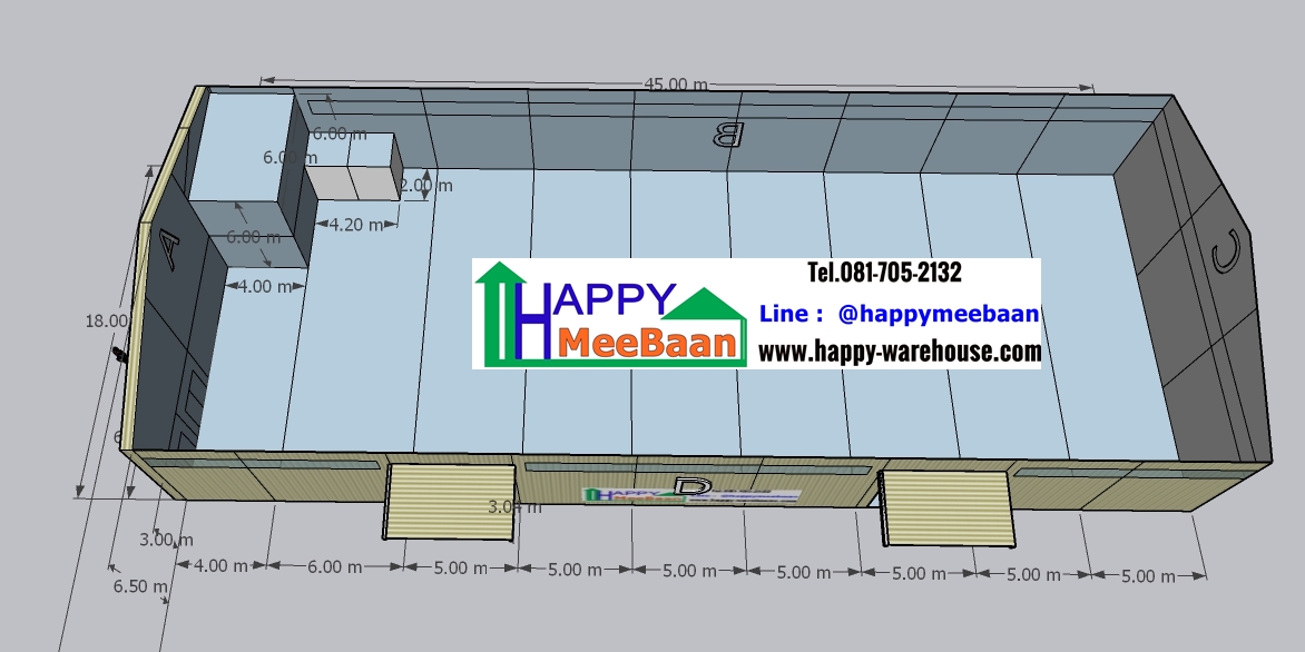 แจกแบบ3D พร้อมราคาก่อสร้างโดยประมาณ ไอเดียการสร้างโกดังโรงงาน