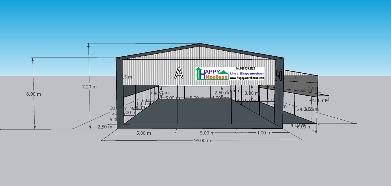 แบบโกดัง แบบโรงงาน พร้อมกันสาด