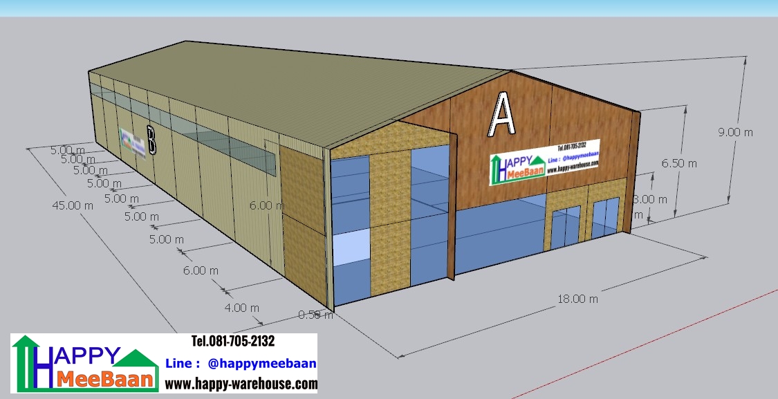 แจกแบบ3D พร้อมราคาก่อสร้างโดยประมาณ ไอเดียการสร้างโกดังโรงงาน