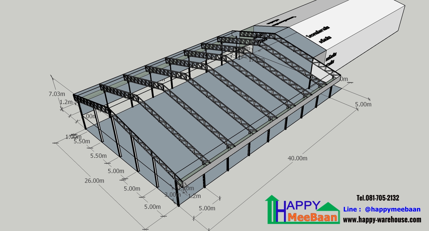 แจกแบบต่อเติมโกดังโรงงาน