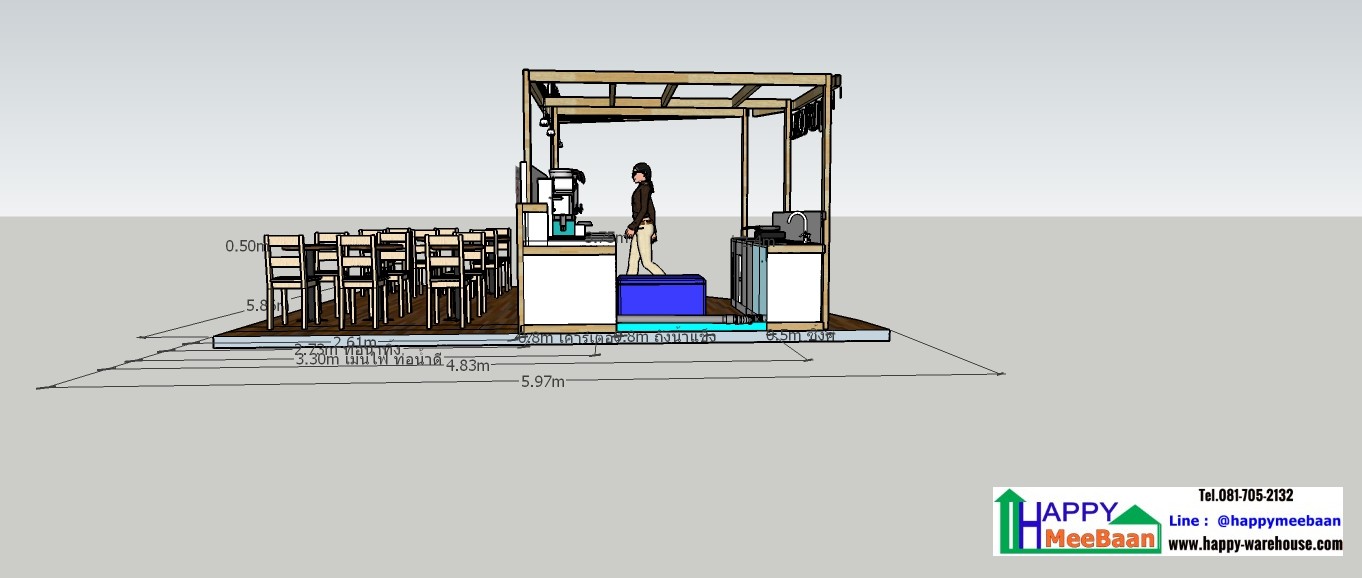 แจกแบบร้านชาไข่มุข ร้านกาแฟ แจกแบบ 3D