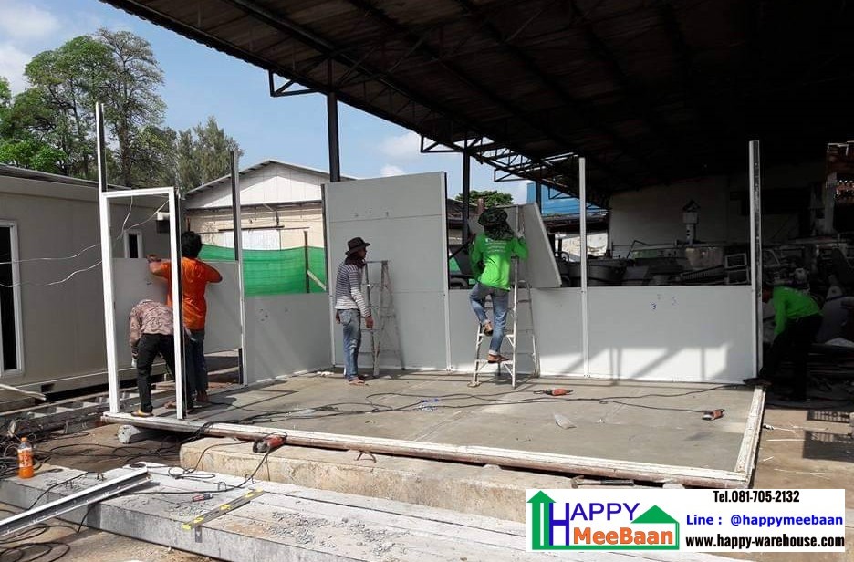 สร้างออฟฟิศสำเร็จรูป ห้องทำงาน ด้วยผนัง Isowall EPS Sandwich Panel 