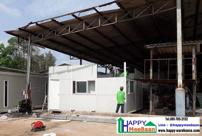 สร้างออฟฟิศสำเร็จรูป ห้องทำงาน ด้วยผนัง Isowall EPS Sandwich Panel 