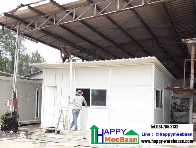 สร้างออฟฟิศสำเร็จรูป ห้องทำงาน ด้วยผนัง Isowall EPS Sandwich Panel 