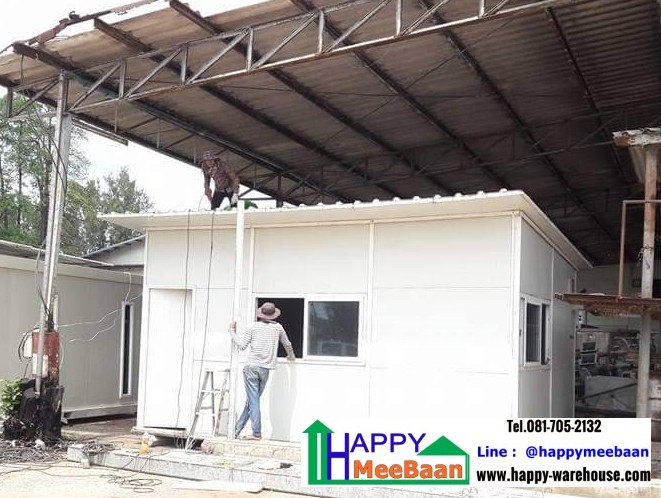สร้างออฟฟิศสำเร็จรูป ห้องทำงาน ด้วยผนัง Isowall EPS Sandwich Panel