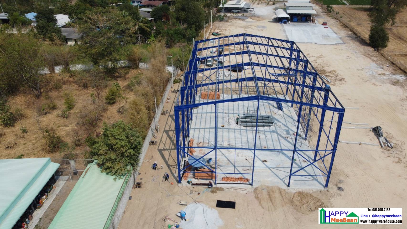 ก่อสร้างโกดังสีข้าว โกดังเก็บข้าว และโรงงานคั่วเมล็ดกาแฟ