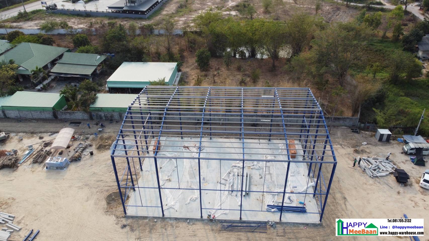 ก่อสร้างโกดังสีข้าว โกดังเก็บข้าว และโรงงานคั่วเมล็ดกาแฟ