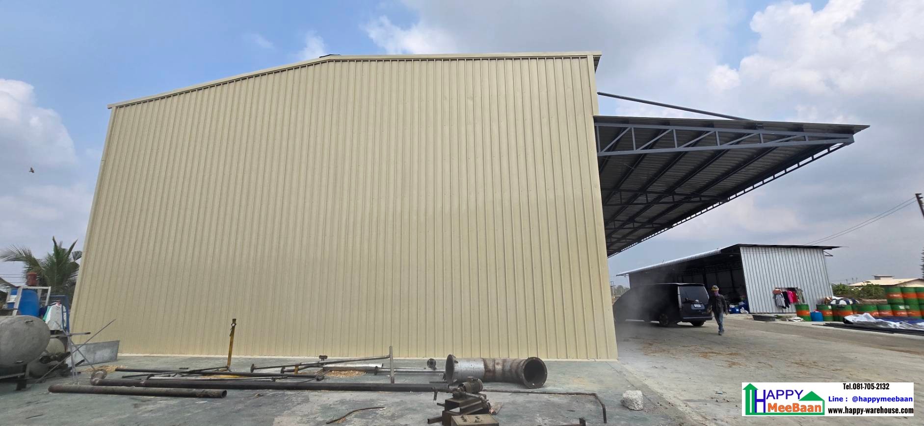 รับสร้างโกดัง เก็บฟางข้าว เก็บข้าว และวัสดุการเกษตร