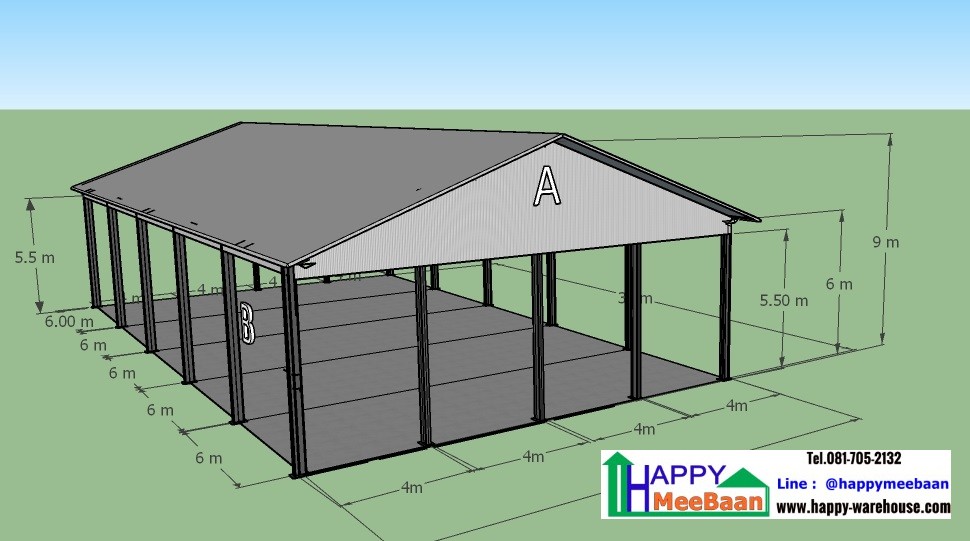 รับสร้างโกดังหลังคาทรงนอร์ดิก