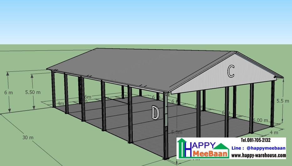 รับสร้างโกดังหลังคาทรงนอร์ดิก