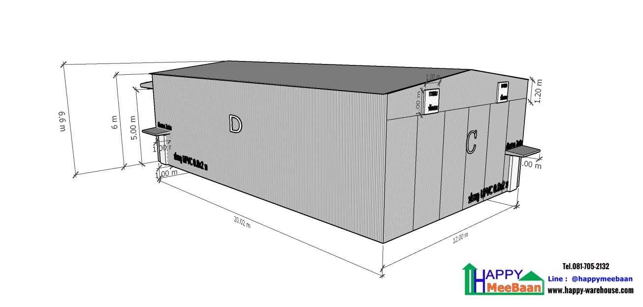 สร้างโกดังหลังคาSandwich Panel /EPS