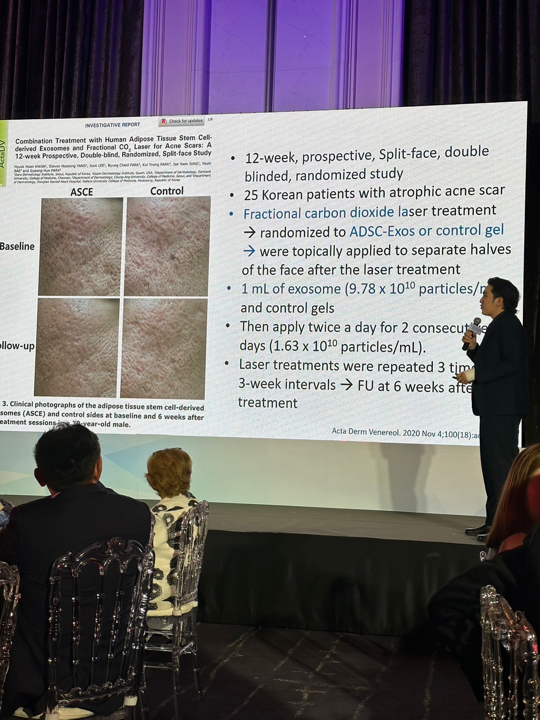 ผศ.นพ. ศุภะรุจ เลื่องอรุณ (หมอรุจ) ได้รับเชิญเป็นวิทยากร แชร์เทคนิคๆการดูแลหลุมสิว แผลเป็น ผมร่วงผมบางด้วยการใช้ Exosomes ในงานสัมมนา Exosome for Applications Medical Aesthetics ,New Paradigm in Regenerative Aesthetics : Science, Results & Protocol &q ผศ.นพ. ศุภะรุจ เลื่องอรุณ (หมอรุจ) ได้รับเชิญเป็นวิทยากร แชร์เทคนิคๆการดูแลหลุมสิว แผลเป็น ผมร่วงผมบางด้วยการใช้ Exosomes ในงานสัมมนา Exosome for Applications Medical Aesthetics ,New Paradigm in Regenerative Aesthetics : Science, Results & Protocol &q