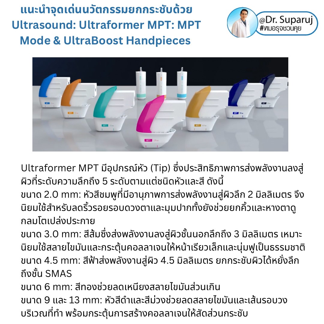 แนะนำนวัตกรรม พลังงานเครื่องเสียง Macro & Micro Focused Ultrasound ยกกระชับผิว Ultraformer MPT: จุดเด่น + ทดสอบลักษณะพลังงาน + การประเมินลักษณะผิว ให้เห็นกันชัดๆเลยครับ แนะนำนวัตกรรม พลังงานเครื่องเสียง Macro & Micro Focused Ultrasound ยกกระชับผิว Ultraformer MPT: จุดเด่น + ทดสอบลักษณะพลังงาน + การประเมินลักษณะผิว ให้เห็นกันชัดๆเลยครับ