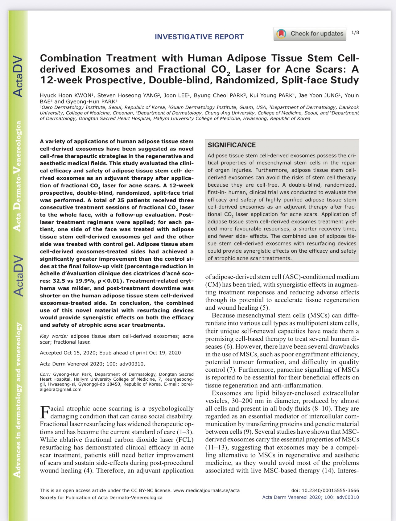 แนะนำเทคนิคในการดูแลหลุมสิว: Exosome ใน การรักษาหลุมสิว (Exosome & acne scar treatment)