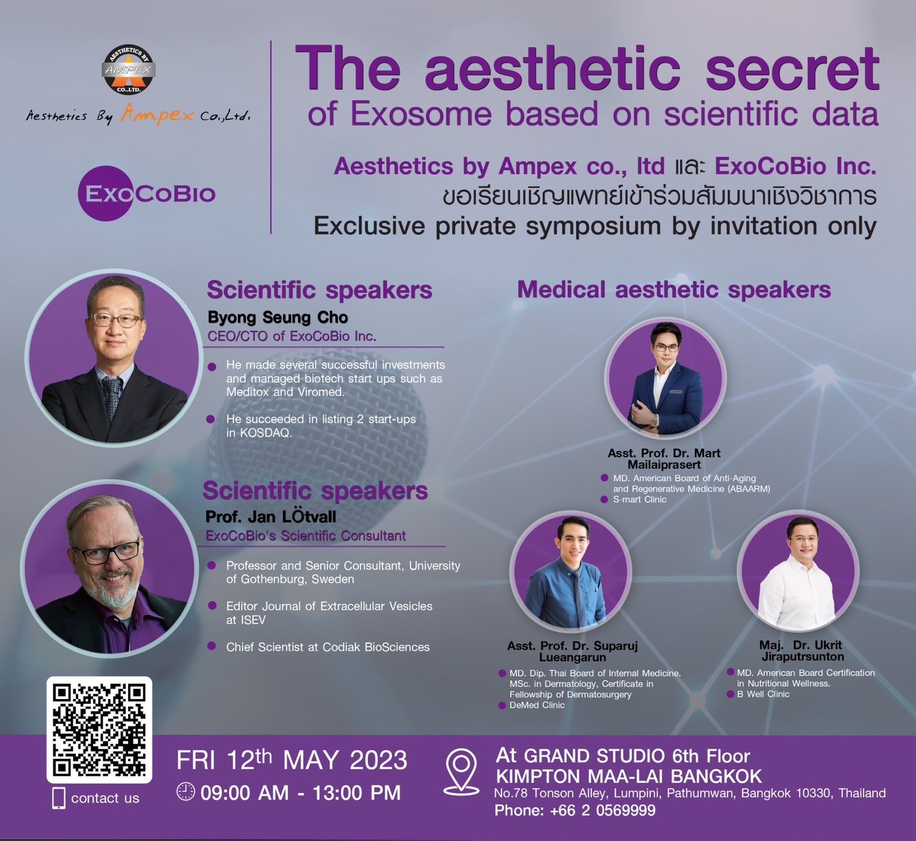 ผศ.นพ. ศุภะรุจ เลื่องอรุณ (หมอรุจ) ได้รับเชิญเป็นวิทยากร แชร์เทคนิคๆการดูแลหลุมสิว แผลเป็น ผมร่วงผมบางด้วยการใช้ Exosomes ในงานสัมมนา The Aesthetic Secret of Exosome based on Scientific Data ผศ.นพ. ศุภะรุจ เลื่องอรุณ (หมอรุจ) ได้รับเชิญเป็นวิทยากร แชร์เทคนิคๆการดูแลหลุมสิว แผลเป็น ผมร่วงผมบางด้วยการใช้ Exosomes ในงานสัมมนา The Aesthetic Secret of Exosome based on Scientific Data