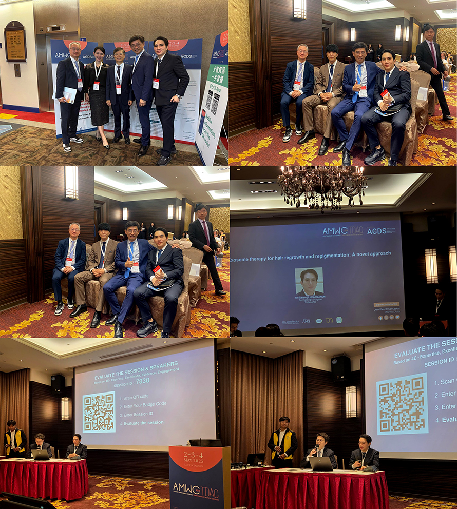 หมอรุจเป็นวิทยากรบรรยายการ รักษาผมร่วงผมบาง การใช้เลเซอร์ และ โปรแกรมexosomes AMWC ASIA 2025 ครับ AESTHETIC & ANTI-AGING MEDICINE WORLD CONGRESS ASIA AMWC TAIPEI 2025 TW หมอรุจเป็นวิทยากรบรรยายการ รักษาผมร่วงผมบาง การใช้เลเซอร์ และ โปรแกรมexosomes AMWC ASIA 2025 ครับ AESTHETIC & ANTI-AGING MEDICINE WORLD CONGRESS ASIA AMWC TAIPEI 2025 TW