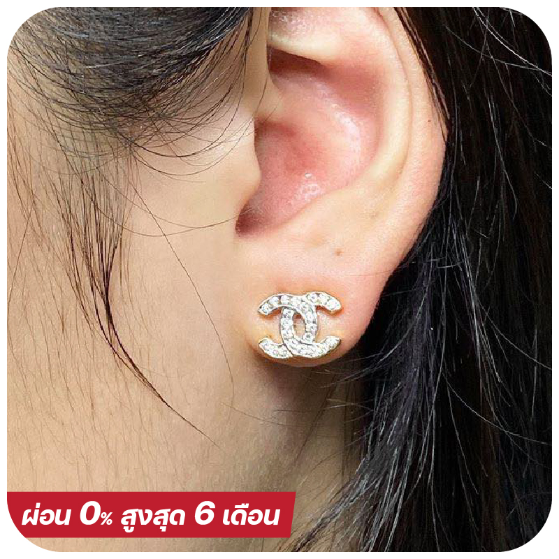 Big CC Style diamond earring