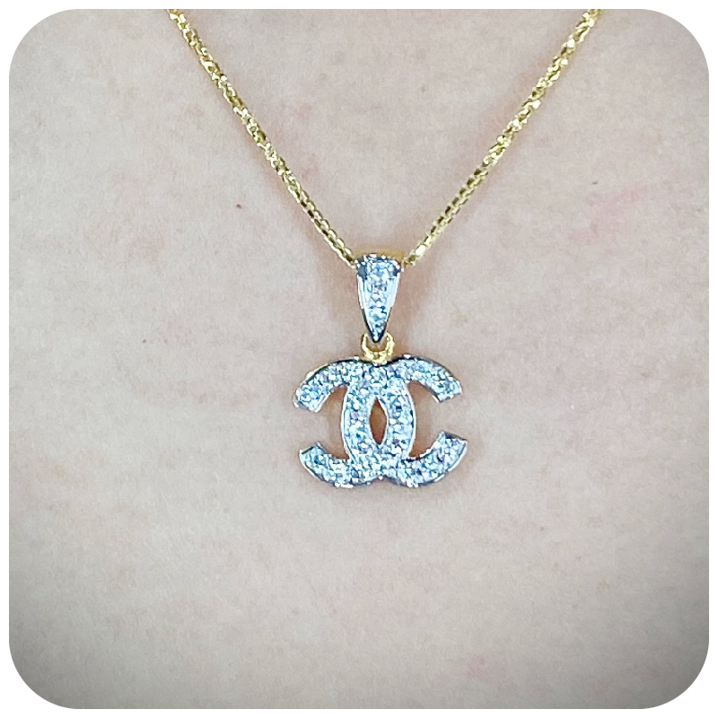 New CC Chanel Diamond Necklace (FREE Italy Gold Necklace)