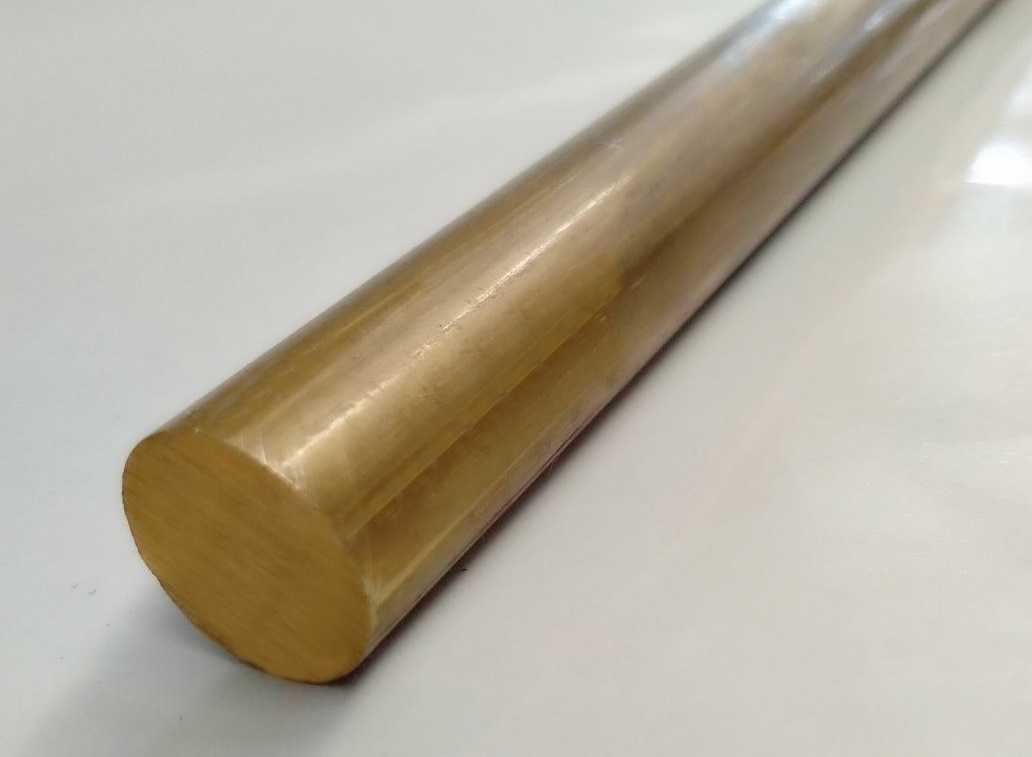 ทองเหลือง เพลากลม ขนาด 1/4"  เกรด C3604 brass round bar  แบ่งขายความยาว 10 เซนติเมตร