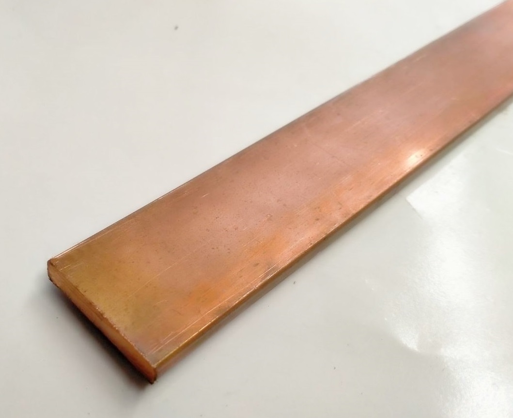 ทองแดง เส้นแบน 1.1/2" x 1/8" เกรด C1100 Copper Flat Bar แบ่งขายความยาว 10 เซนติเมตร