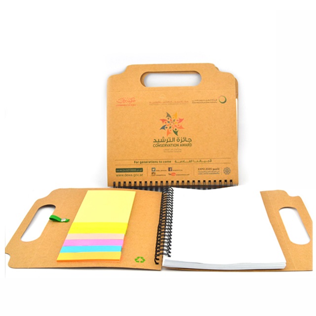 Kraft Cover Notebook with Sticky Notes