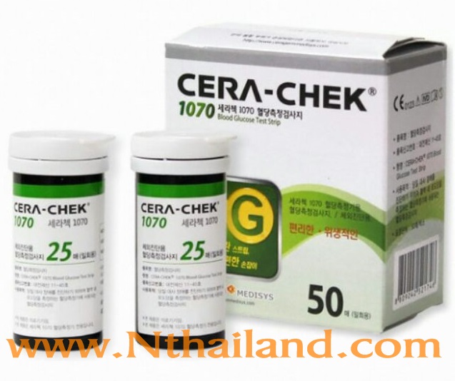 แผ่นตรวจน้ำตาล CERA-CHEK 1070 ขนาด 50 Test