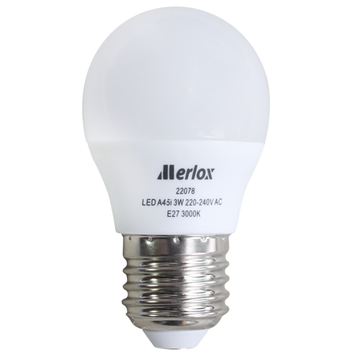 หลอด LED A45 3W 220-240V AC E27 V2 Merlox