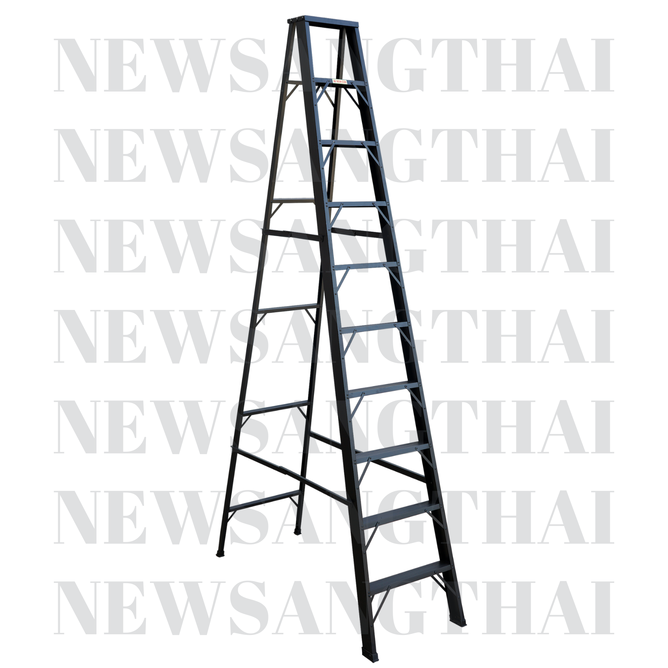 Newcon Black color Standard A-Shaped Aluminium Folding Ladder 10 Feet