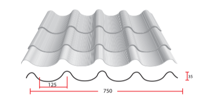 หลังคาเมทัลชีทแบบลอนสเปน