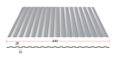 ลอนเมทัลชีท แบบลอนฝ้า