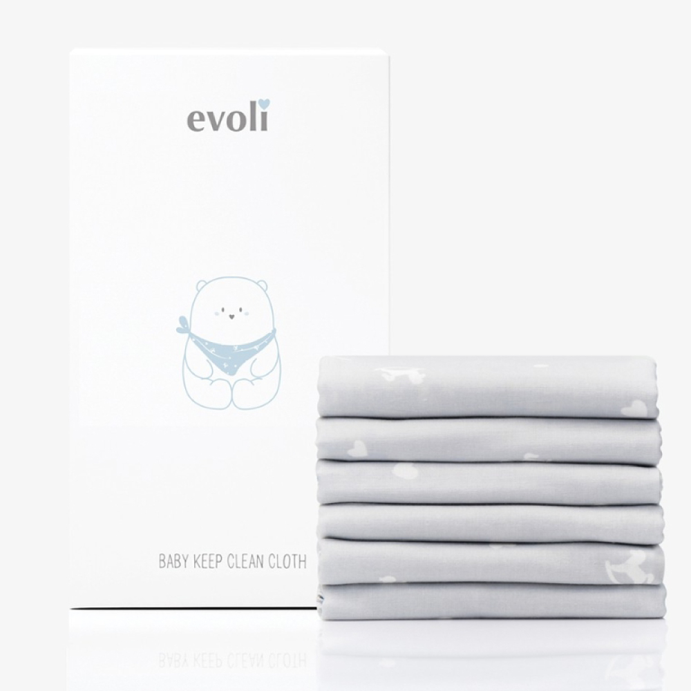 ผ้าเอนกประสงค์ Evoli Baby Keep Clean Cloth ( 1 กล่อง X6 )