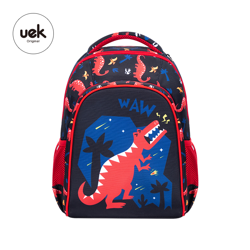 กระเป๋าเป้นักเรียน รุ่น Polyester "ทีเร๊กซ์" สีน้ำเงินเข้ม/แดง