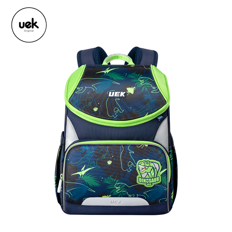 กระเป๋าเป้นักเรียน รุ่น Jungle V.2 "Dinosaur" สีเขียว/น้ำเงิน (XL)