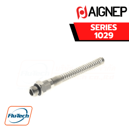 AIGNEP SERIES 1029 | STRAIGHT MALE ADAPTOR WlTH METRIC THREAD + NUT WITH SPRING