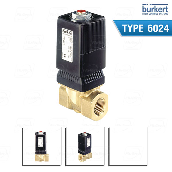 BURKERT TYPE 6024 - Direct-acting 2-way low differential pressure solenoid control valve