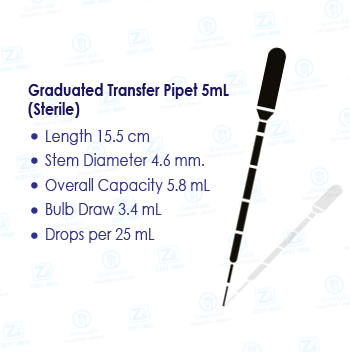 Graduated Transfer Pipet 5mL (Sterile)