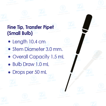 Fine Tip, Transfer Pipet (Small Bulb)