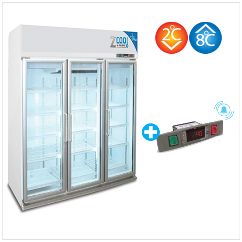 Z-Cool 2-8°C, 3 door Microprocessor Refrigerator with Alarm