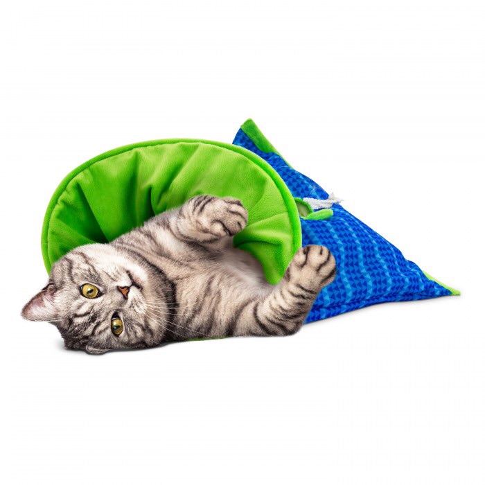 ถุงนอนแมว APF Cat Sack สีฟ้า/เขียว