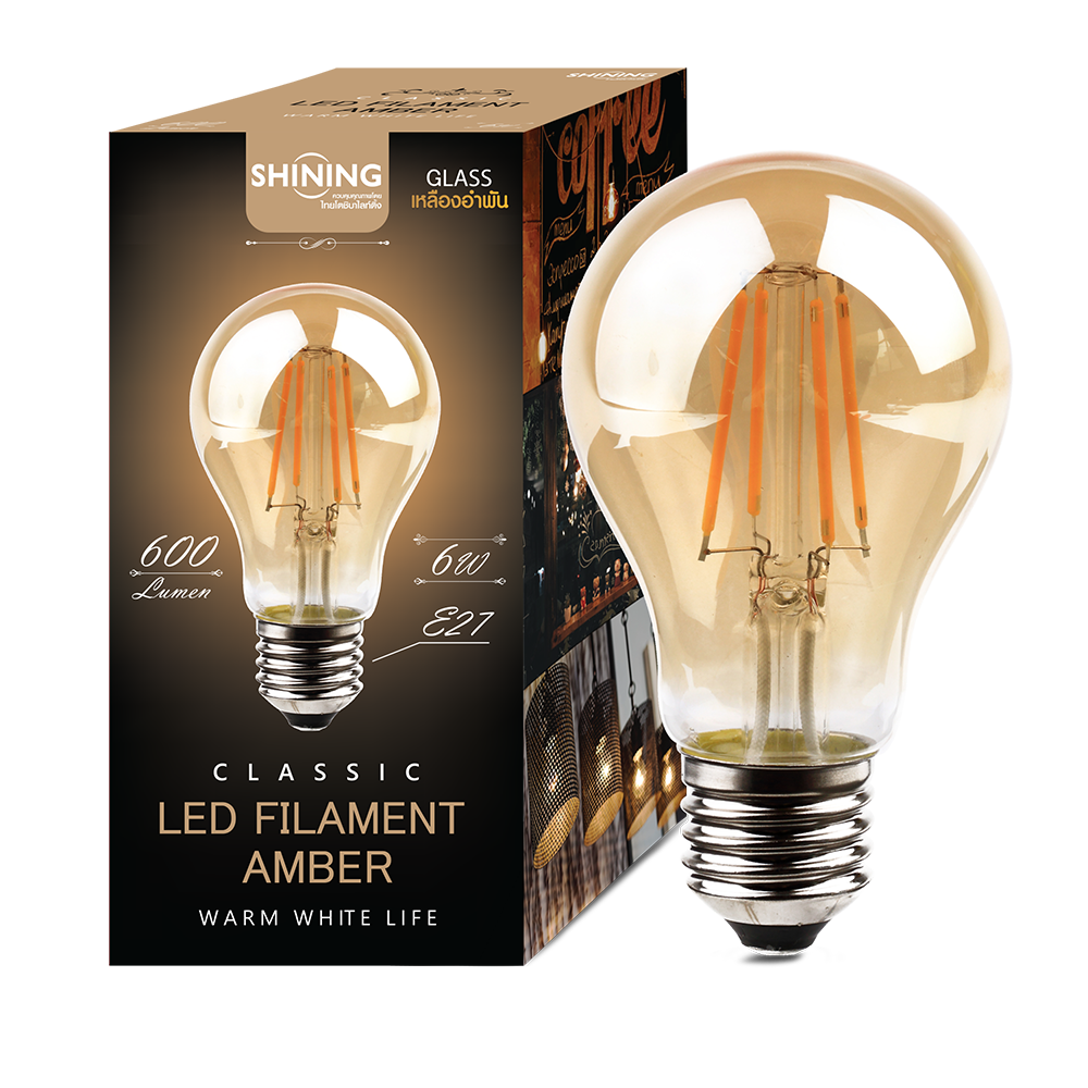 หลอดไฟ LED RetroLight Amber A60