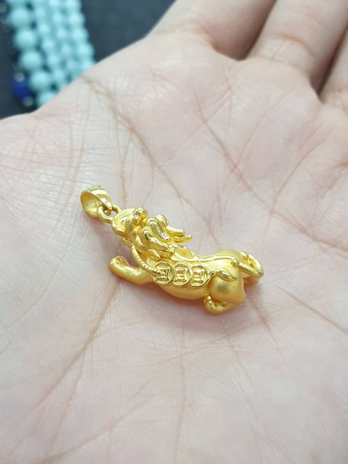 gold pixiu pendant