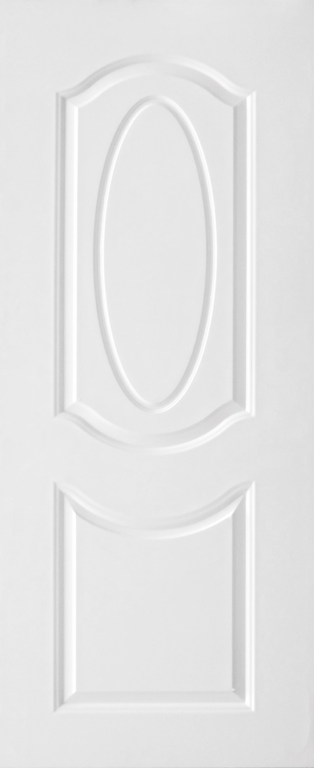 ประตู uPVC รุ่นภายนอก EXTERA สีขาว ลายไม้ บานลูกฟัก 2 ช่องโค้ง
