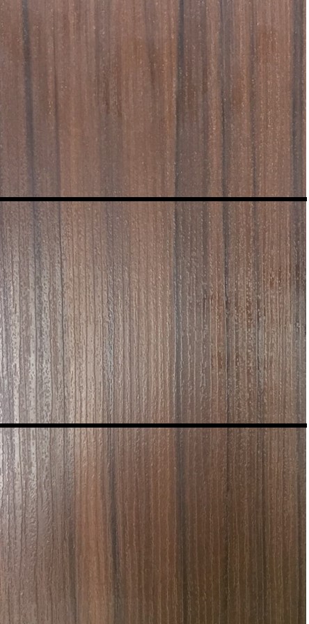 ประตู uPVC รุ่นภายใน EXTERA สี Brownie Oak บานเรียบ เซาะร่อง 2 เส้นนอน