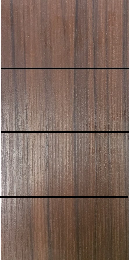 ประตู uPVC รุ่นภายใน EXTERA สี Brownie Oak บานเรียบ เซาะร่อง 3 เส้นนอน
