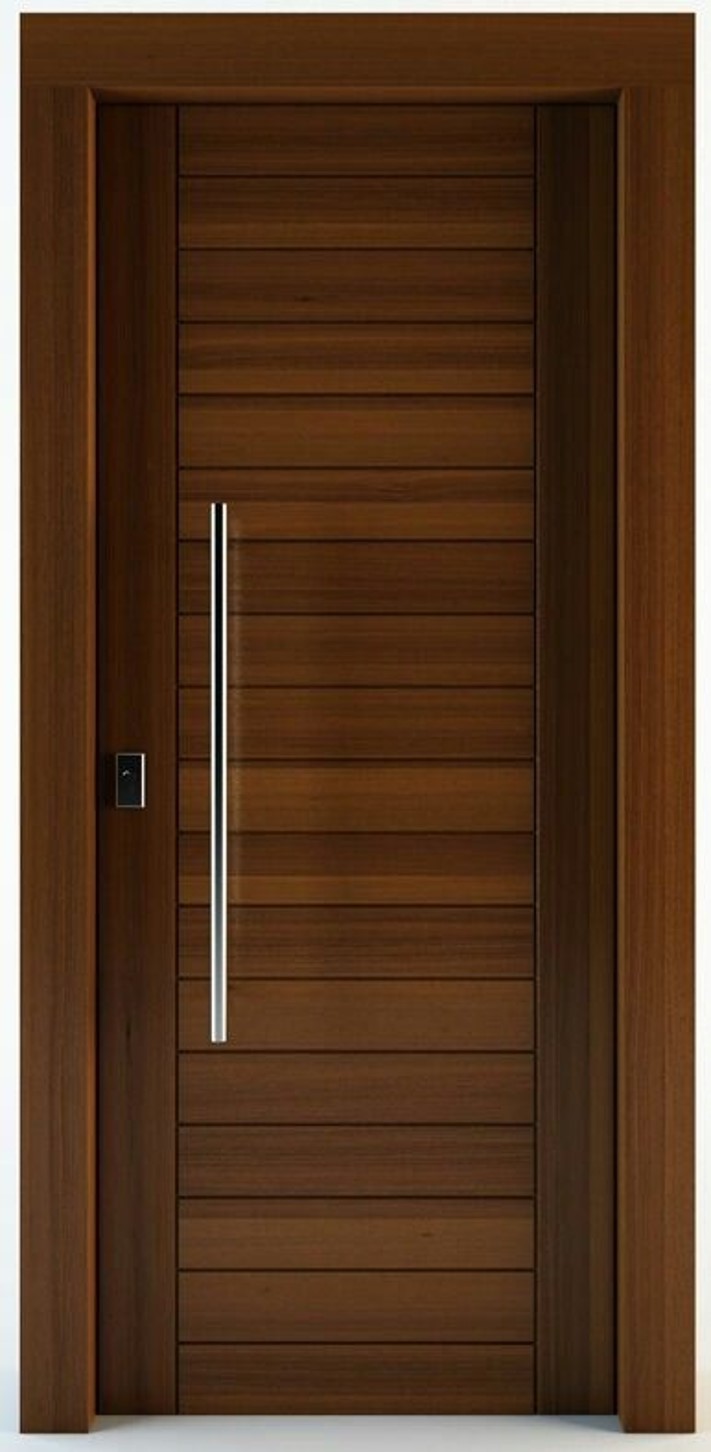 ประตูไม้แดงเอ็นจิเนียร์บานเรียบแนวนอน(ไม่ทำสี) 90x200 ซม.