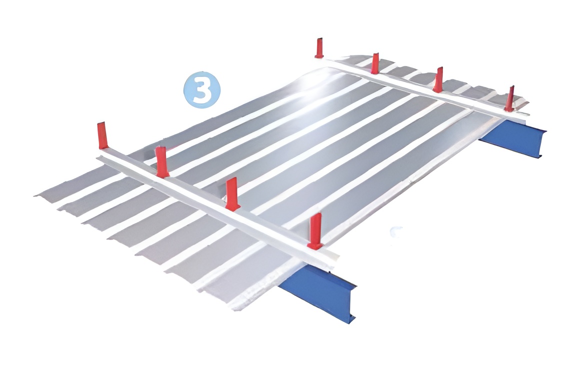 Fixing clips on the Z-subgirt with self-drilling screw. Fixing clips on the Z-subgirt with self-drilling screw.