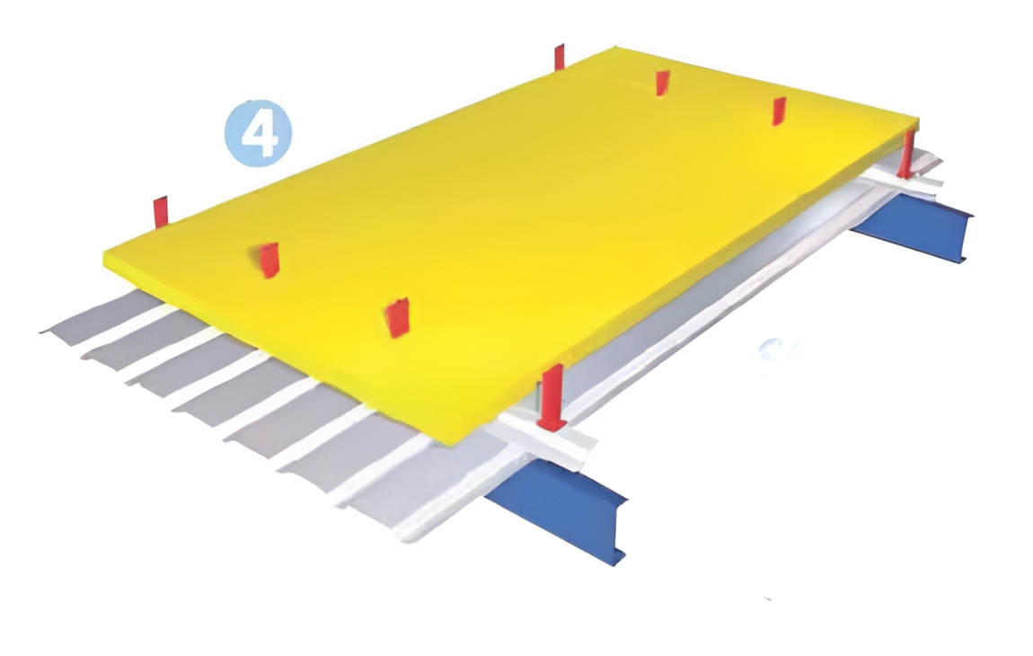 Laying insulation on the substrate and pressing for clip exposure. Laying insulation on the substrate and pressing for clip exposure.