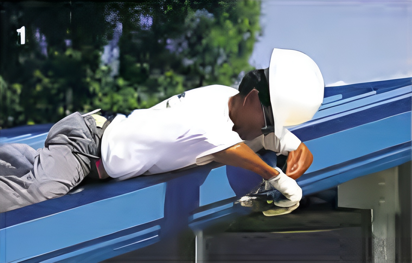 ขั้นตอนที่ 1-2 นำแผ่นปิดครอบข้างมาวางโดยเริ่มติดตั้งจากปลายแผ่น และทำการยึดสกรูทุกระยะ 50 ซม. ขั้นตอนที่ 1-2 นำแผ่นปิดครอบข้างมาวางโดยเริ่มติดตั้งจากปลายแผ่น และทำการยึดสกรูทุกระยะ 50 ซม.