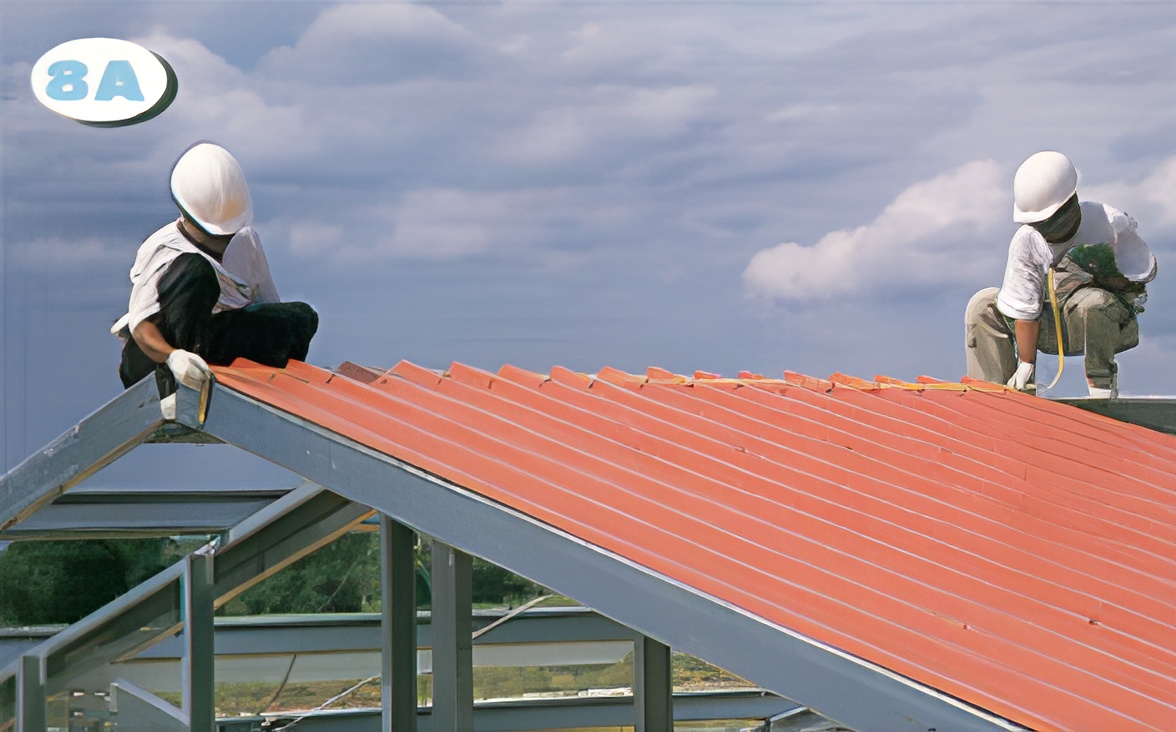 ขั้นตอนที่ 8A-8B หลังจากติดตั้งแผ่นหลังคา ไปประมาณ 10 แผ่น ควรเช็คแนวของแผ่นด้วยว่าเท่ากันหรือไม่ ขั้นตอนที่ 8A-8B หลังจากติดตั้งแผ่นหลังคา ไปประมาณ 10 แผ่น ควรเช็คแนวของแผ่นด้วยว่าเท่ากันหรือไม่