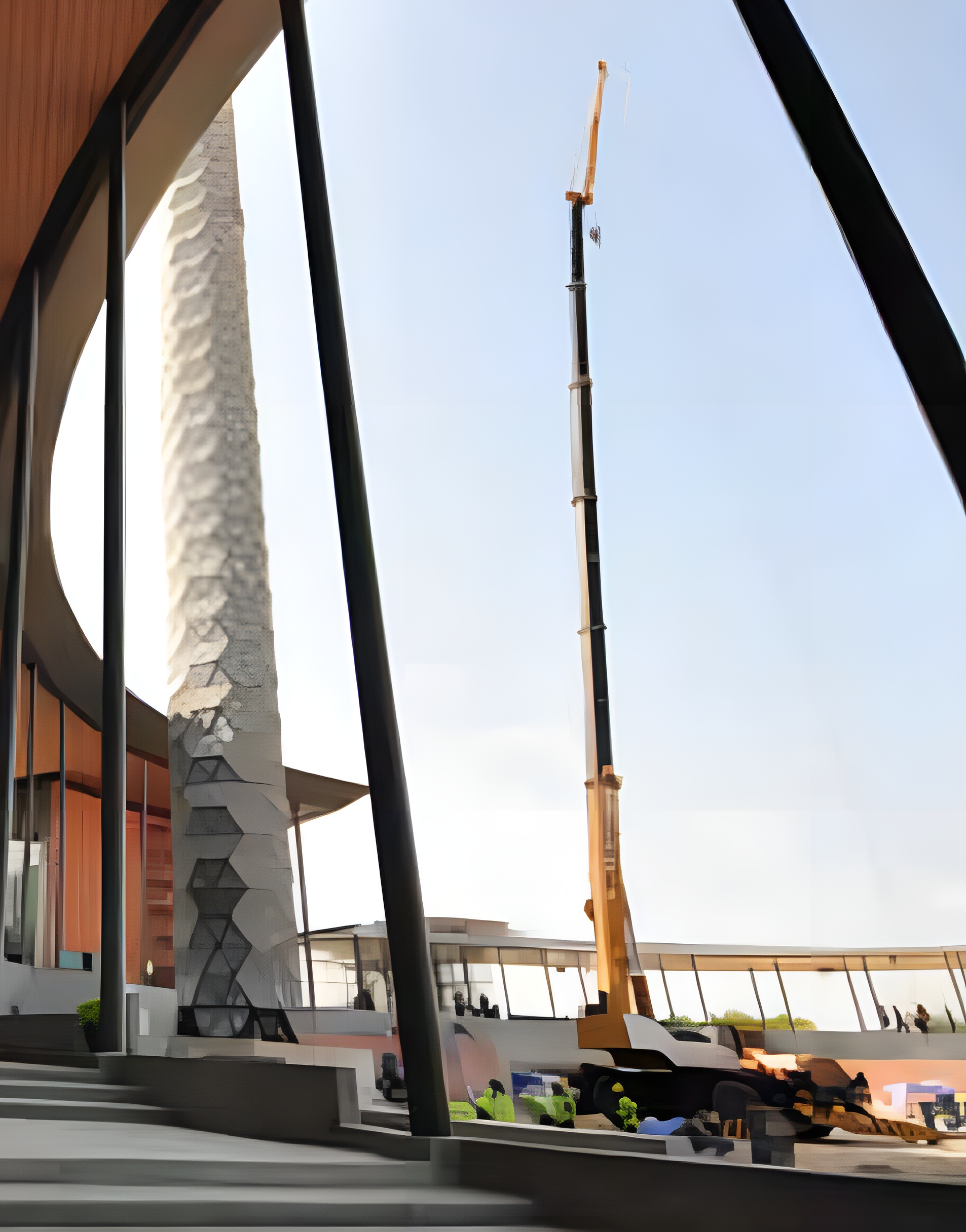 มาตรฐานการยกวัสดุขึ้นบนที่สูงต้องใช้เครนหนึ่งหรือสองตัวในการยกแผ่นขึ้นบนโครงหลังคา มาตรฐานการยกวัสดุขึ้นบนที่สูงต้องใช้เครนหนึ่งหรือสองตัวในการยกแผ่นขึ้นบนโครงหลังคา